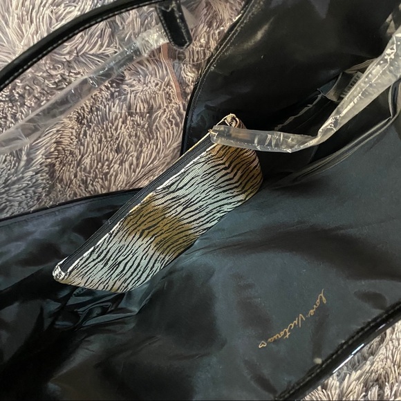 Victorias Secret Black Bag with Tiger Print Clutch - Picture 4 of 4